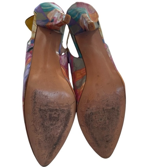 VTG STAURT WEITZMAN FOR MR SEYMOR PASTEL ABSTRACT COCKTAIL HEELS SIZE 7.5 - Picture 13 of 16